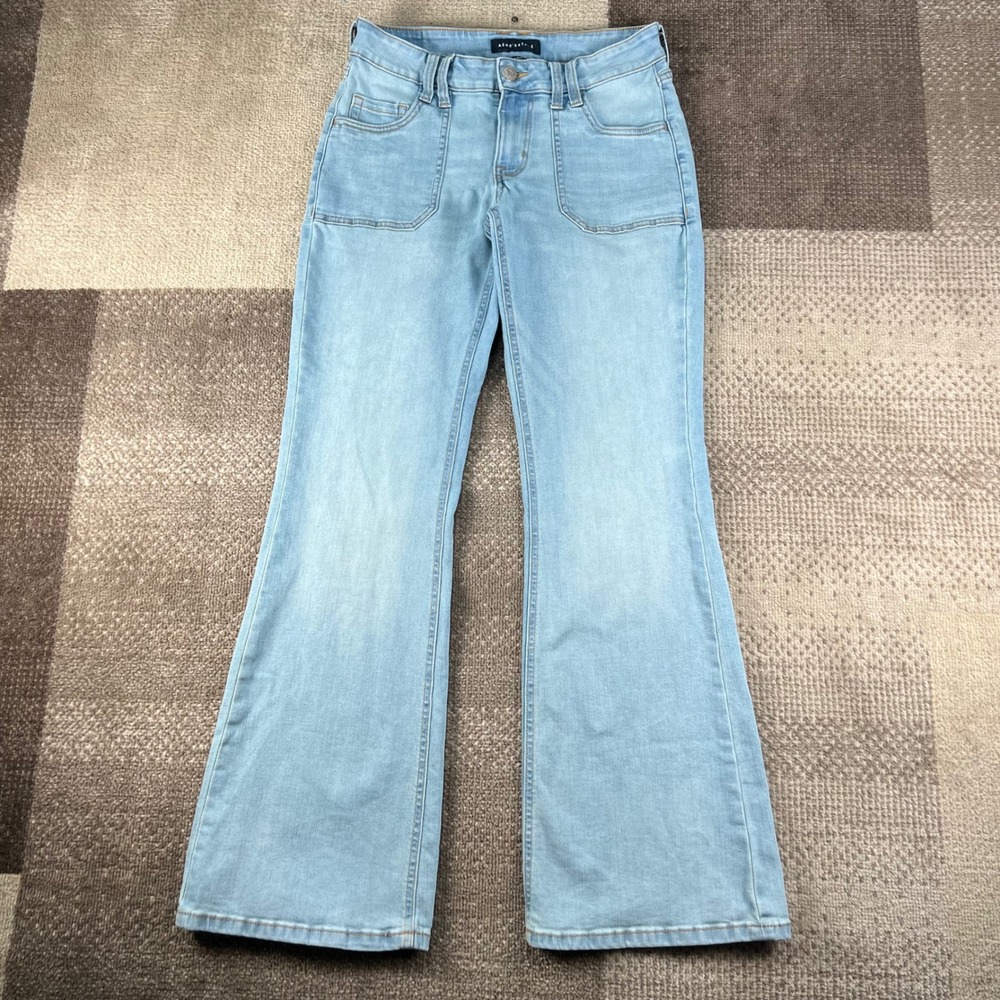 Aeropostale Womens Low Rise Flare Jeans Light Wash Blue Size 8 LXSFBA195